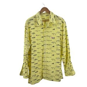 Bandit Vintage Yellow Men’s XLarge Fishing‎ lure Long Sleeve Button Down